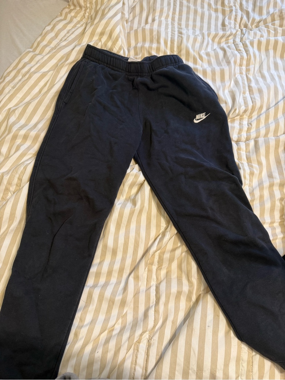 Nike Black Fleece Joggers with White Label